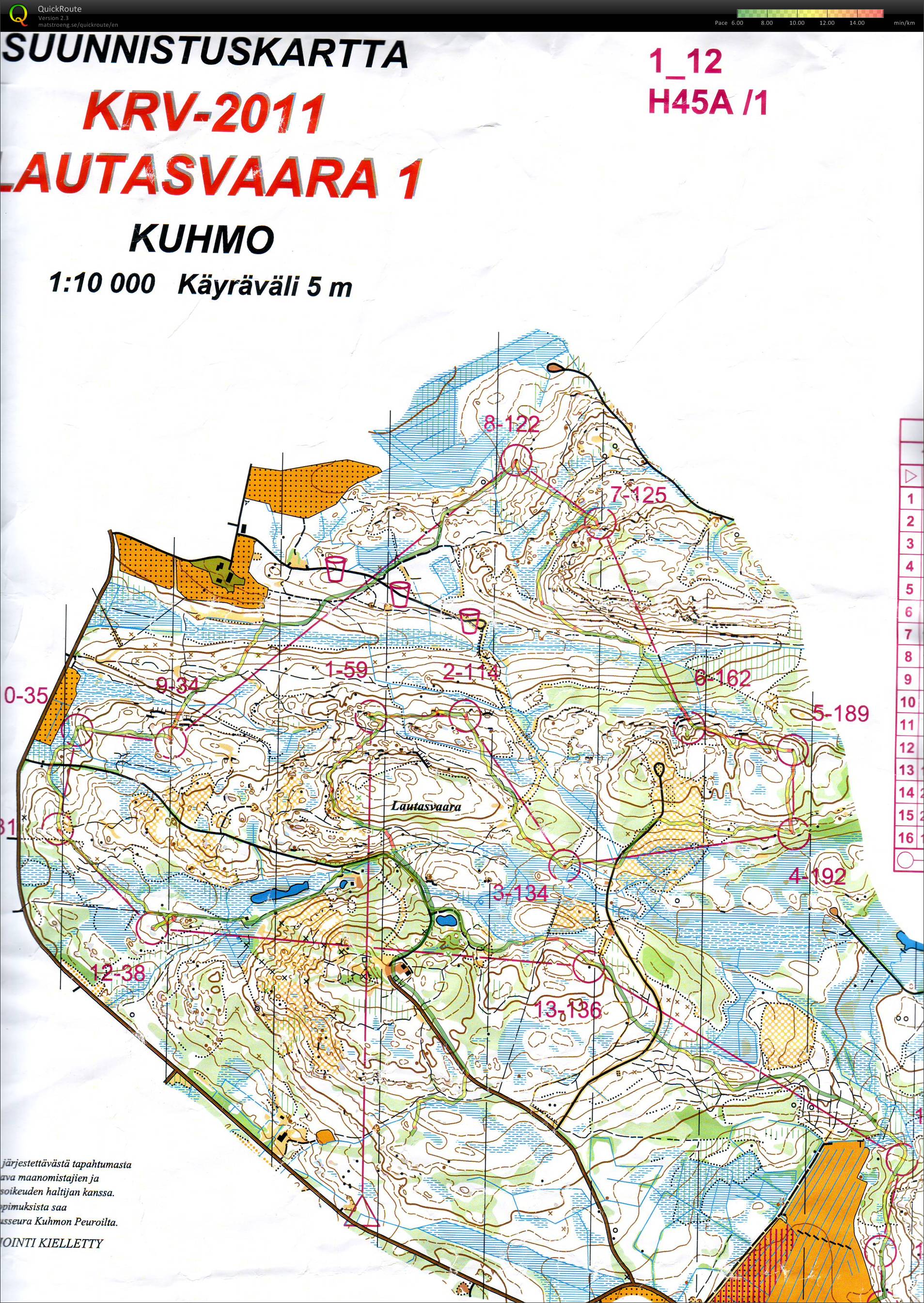 My digital orienteering map archive :: Kainuu 2011  H45A (03/07/2011)
